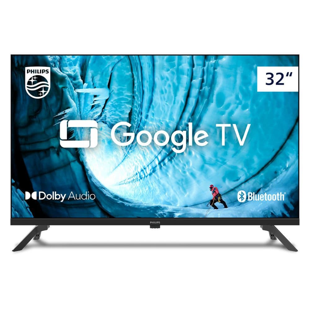 Smart TV 32 polegadas Philips HD Google TV com comando de voz, HDR, Bluetooth e HDMI