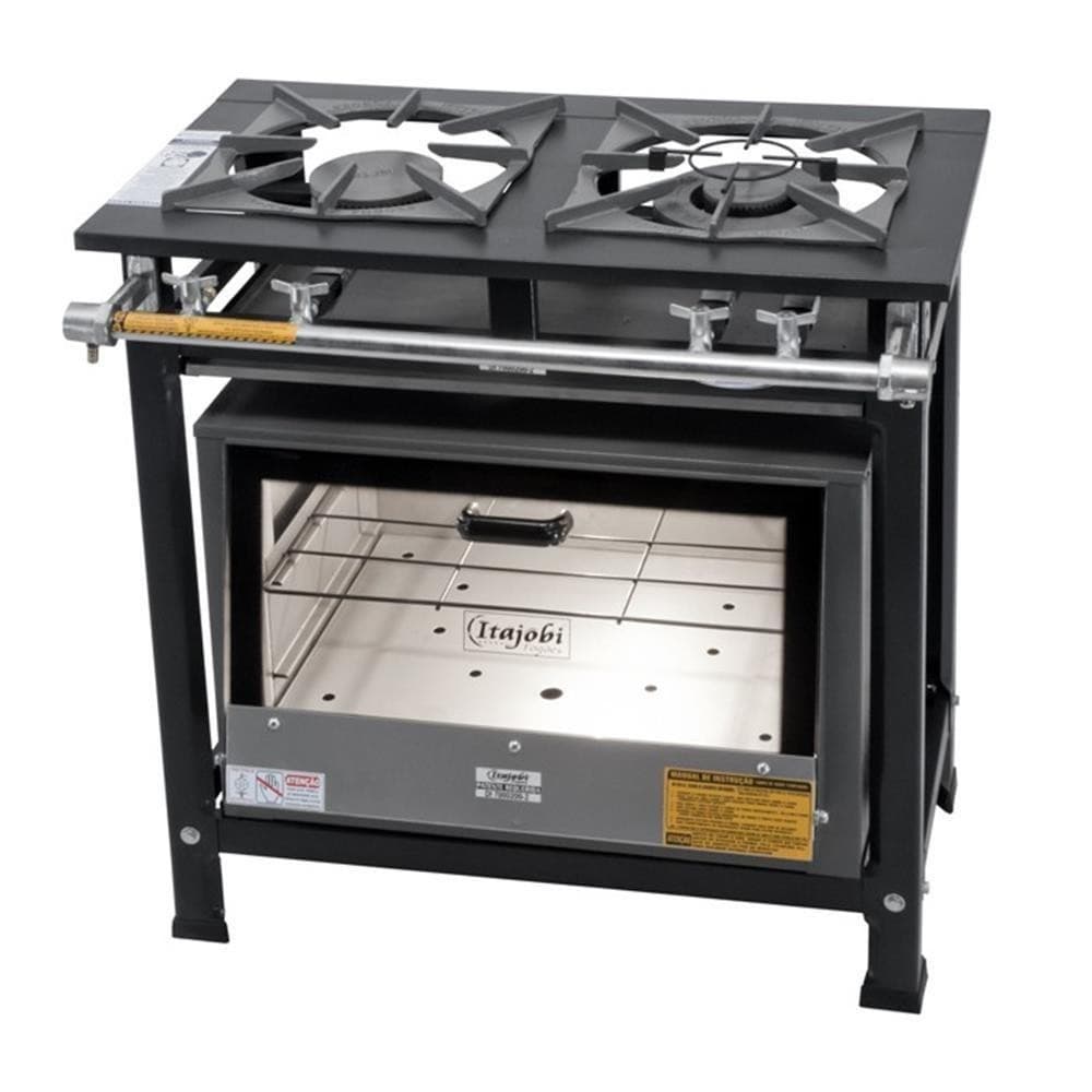 Fogão Industrial Tradicional 30x30 2 Bocas Com Forno Itajobi