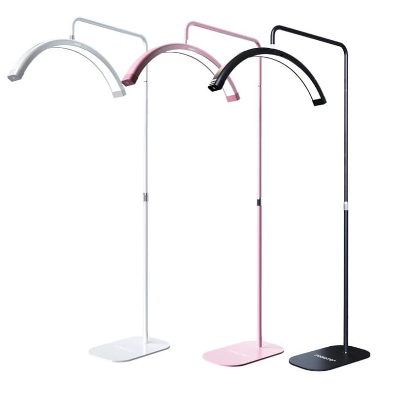 Luminária Meia Lua Bivolt Mesa Spa LED 3 Tons Ajustável Suporte Celular Beleza Clínica （s15)