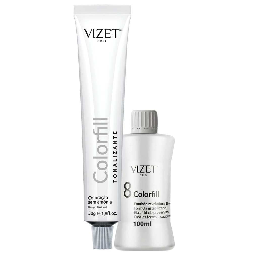 Tonalizante Capilar 10.89 Loiro Ultra Claro Pérola 50gr + Emulsão Reveladora 100ml Colorfill Vizet