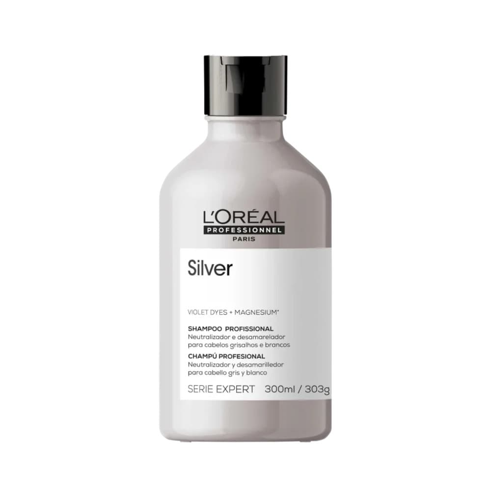 Loreal Silver Shampoo para Cabelos Brancos e Grisalhos Matizador 300ml