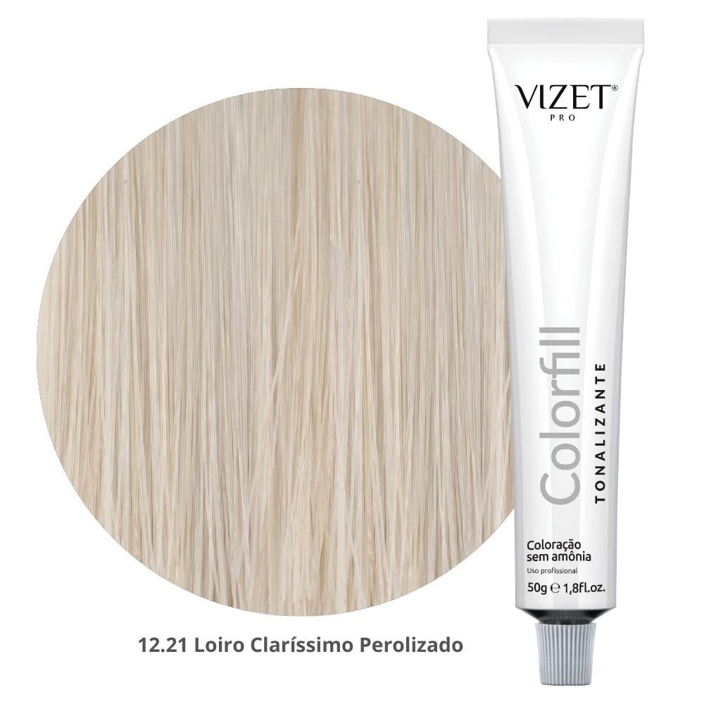 Tonalizante Capilar Colorfill 12.21 Loiro Claríssimo Perolizado 50gr Vizet