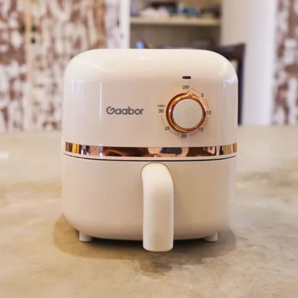 Mini Air Fryer Gaabor Fritadeira Elétrica S/ Óleo 1,4l 900w Cor Off-white E Rose Gold