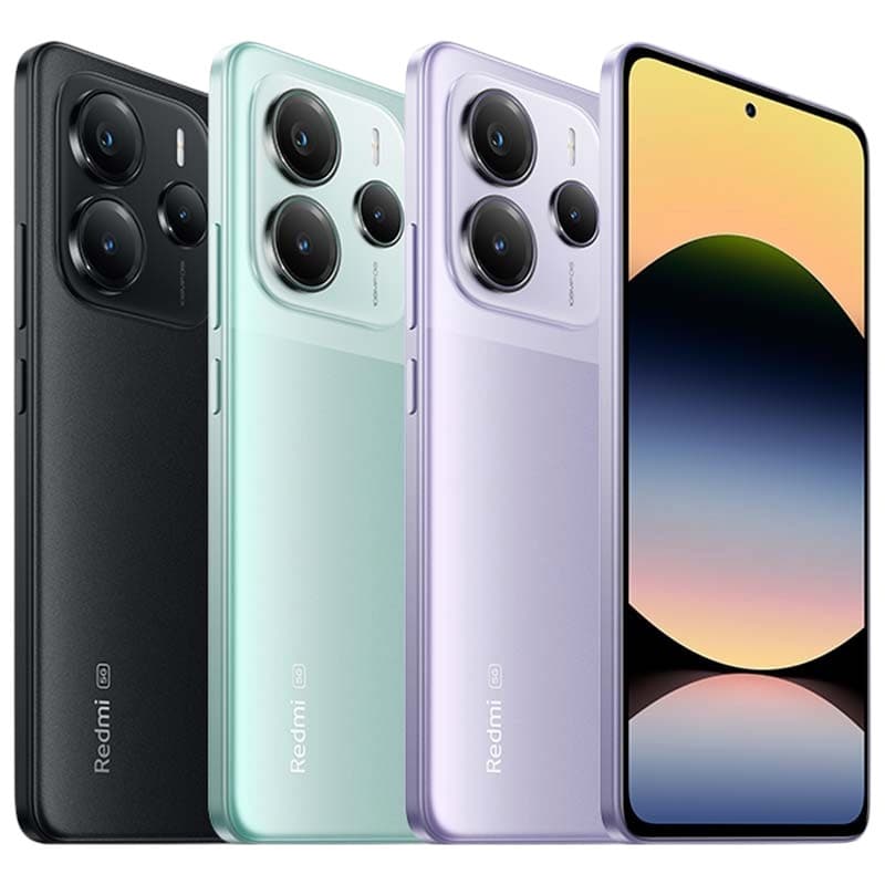 Xiaomi Redmi Note 14 5G NFC em quatro cores: preto, verde, lilás e branco