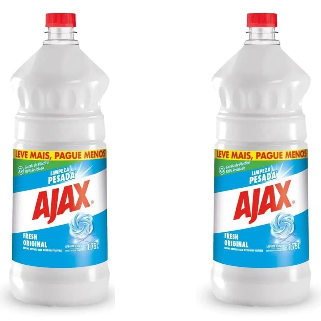 Limpador Perfumado Ajax Limpeza Fresh Original 1,75L Kit c/2