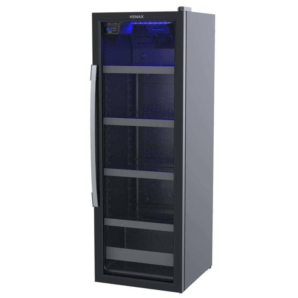 Cooler expositor cervejeiro Venax 200L com porta de vidro e iluminação LED azul