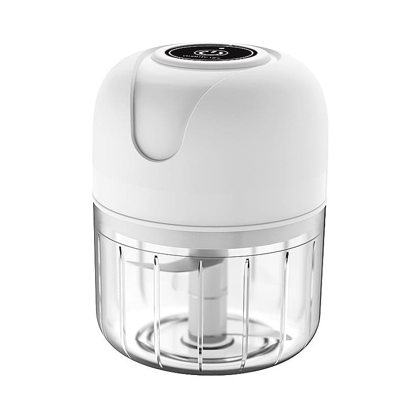 Mini Processador De Alimentos 250ml Moedor Alho E Alimentos Elétrico Sem Fio Recarregável USB Branco