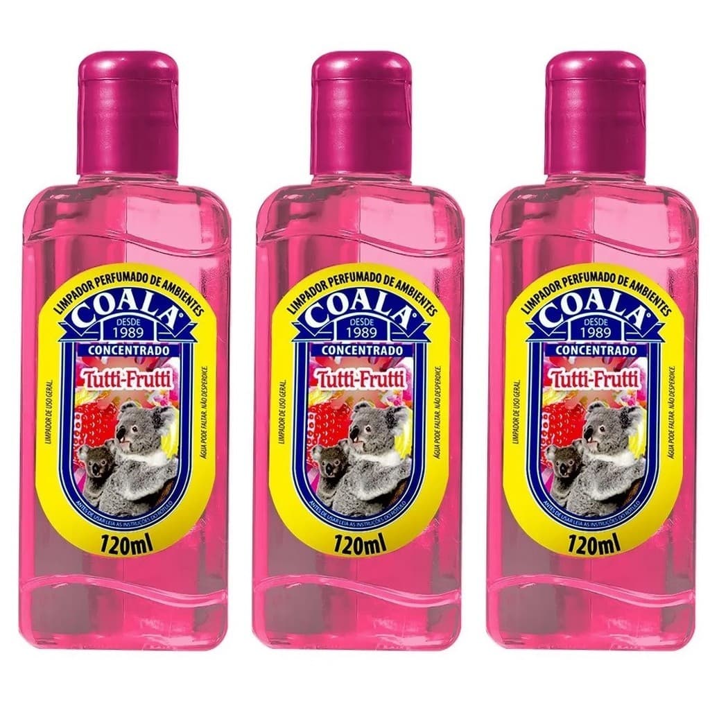 Kit 3 unidades Produto de Limpeza - Coala Limpador Perfumado de Ambientes - Tutti Frutti 120ML