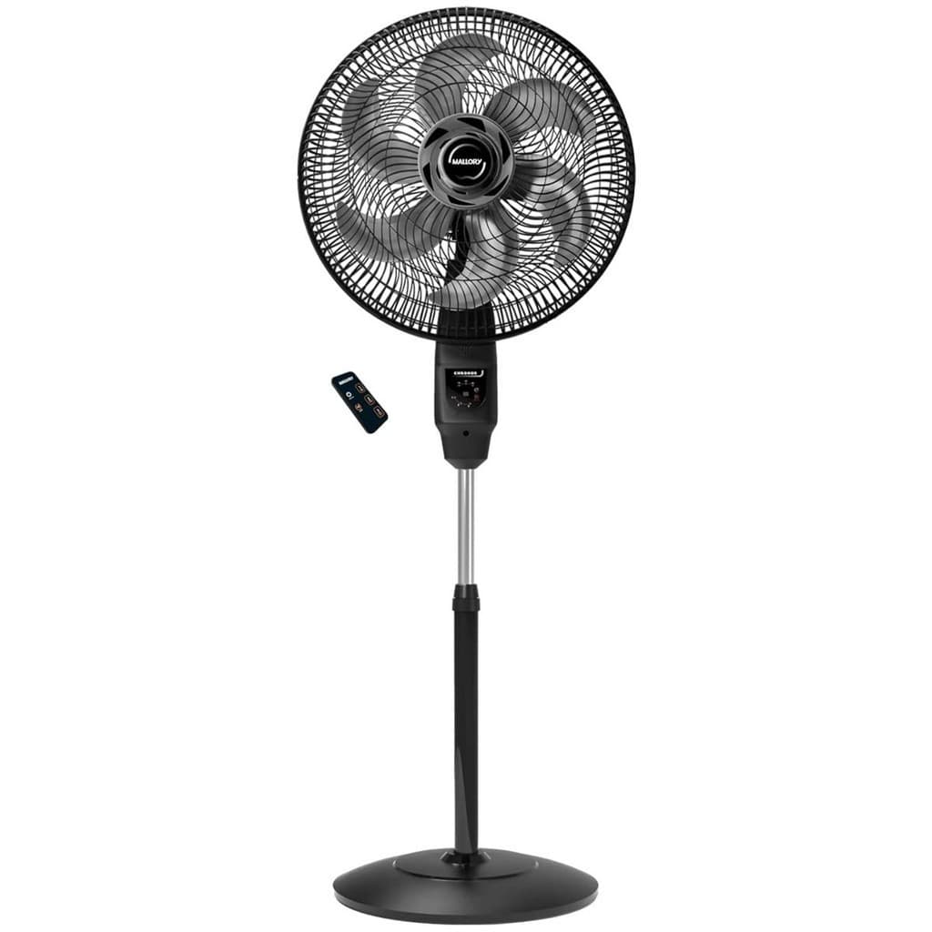 Ventilador Coluna Mallory 40Cm Preto 6 Pás C/ Controle 220V