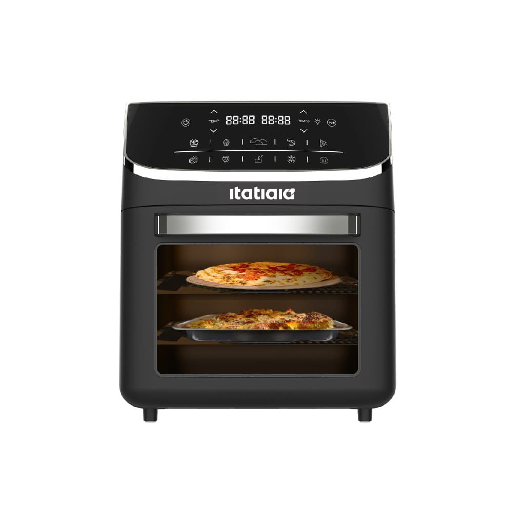 Fritadeira Air Fryer Itatiaia Forno de Bancada 12L com pizzas no interior