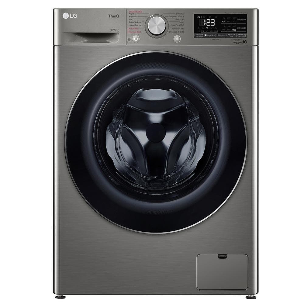 Máquina de lavar e secar roupa LG Smart Inox 12Kg com 12 programas de lavagem