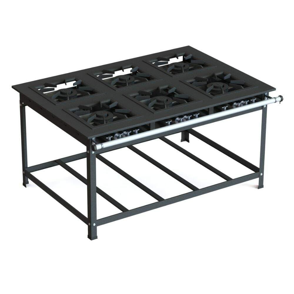 Fogão industrial 6 bocas preto JS Martins