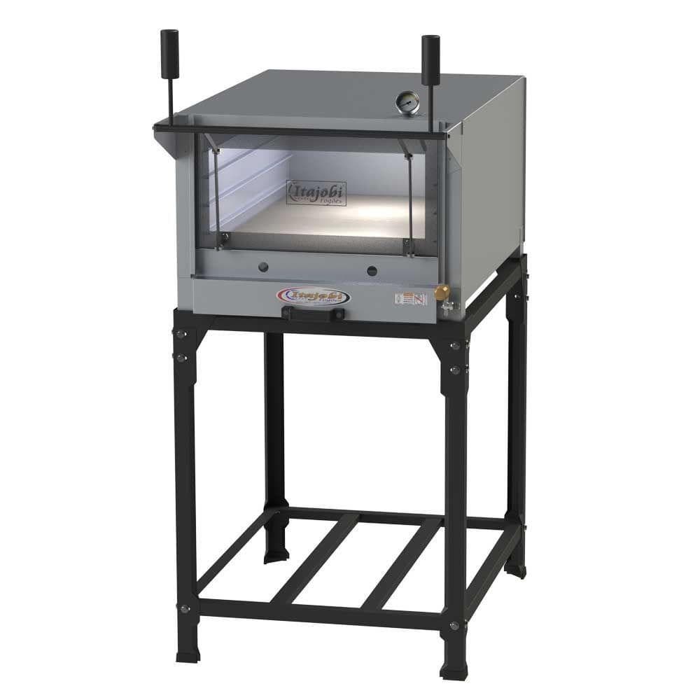 Forno Industrial Refratário a Gás 52x62 Itajobi, com porta transparente e painel de controle, em fundo branco.