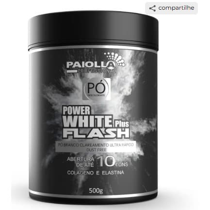 Pó Descolorante 10 tons - POWER White Plus Flash 500g Paiolla