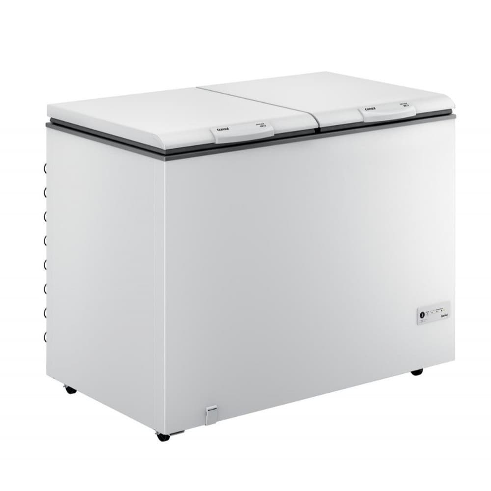 Freezer horizontal Consul CHB42F 414L branco, duas portas, controle frontal