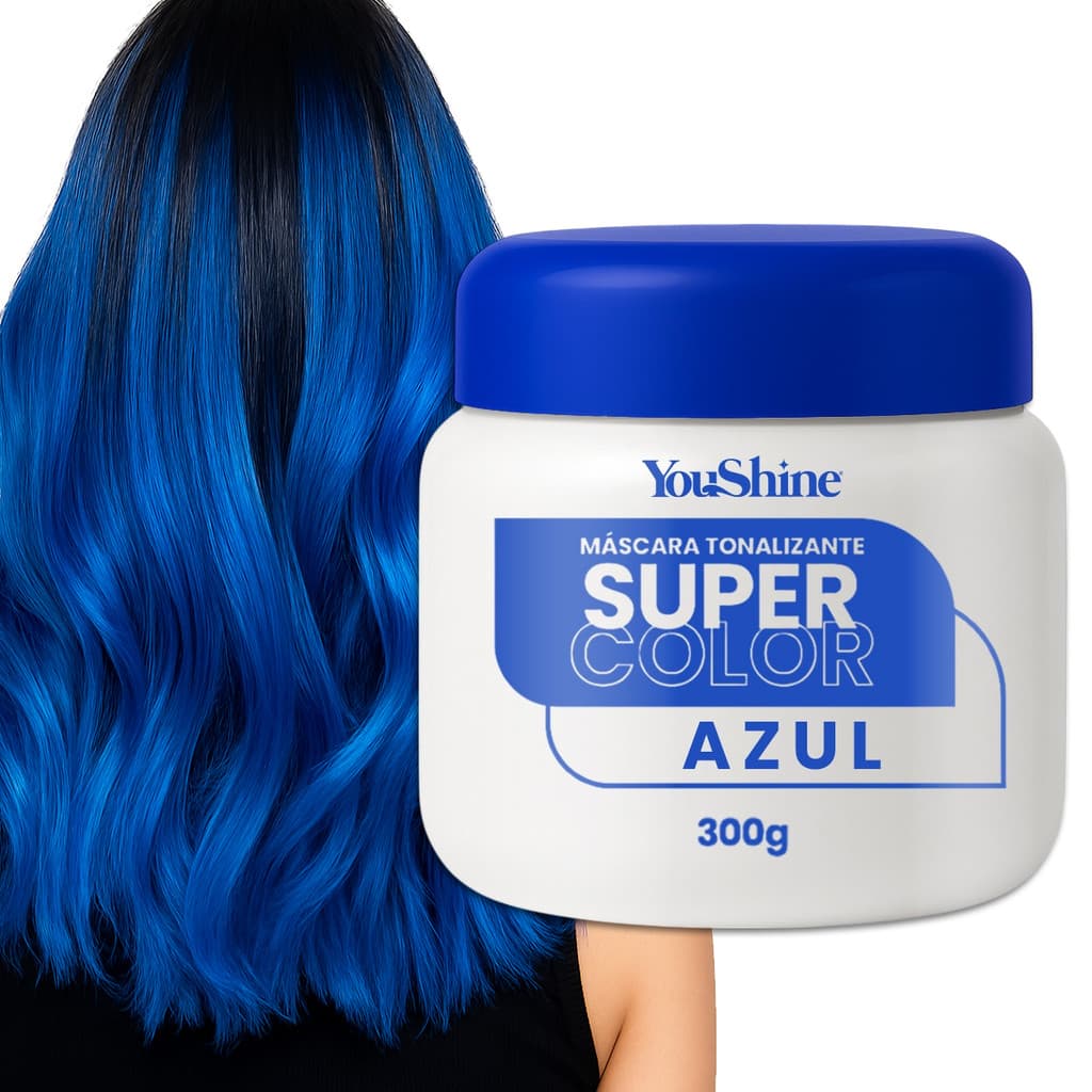 Tonalizante Azul Blue Mecha Fácil Super Color YouShine 300g Efeito Natural Super Resultado