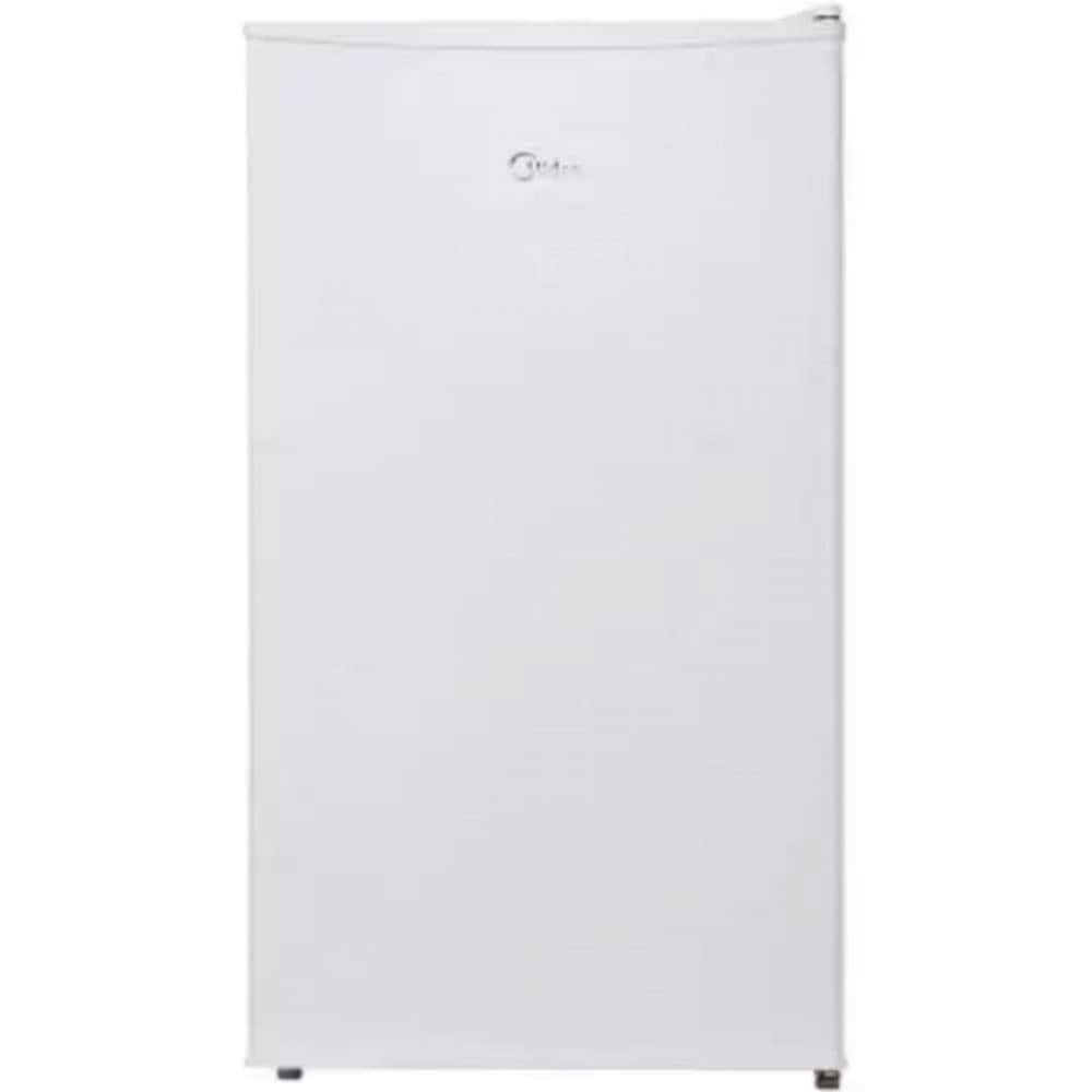 Frigobar vertical branco de 93L da marca Midea, logo visível, fundo branco.