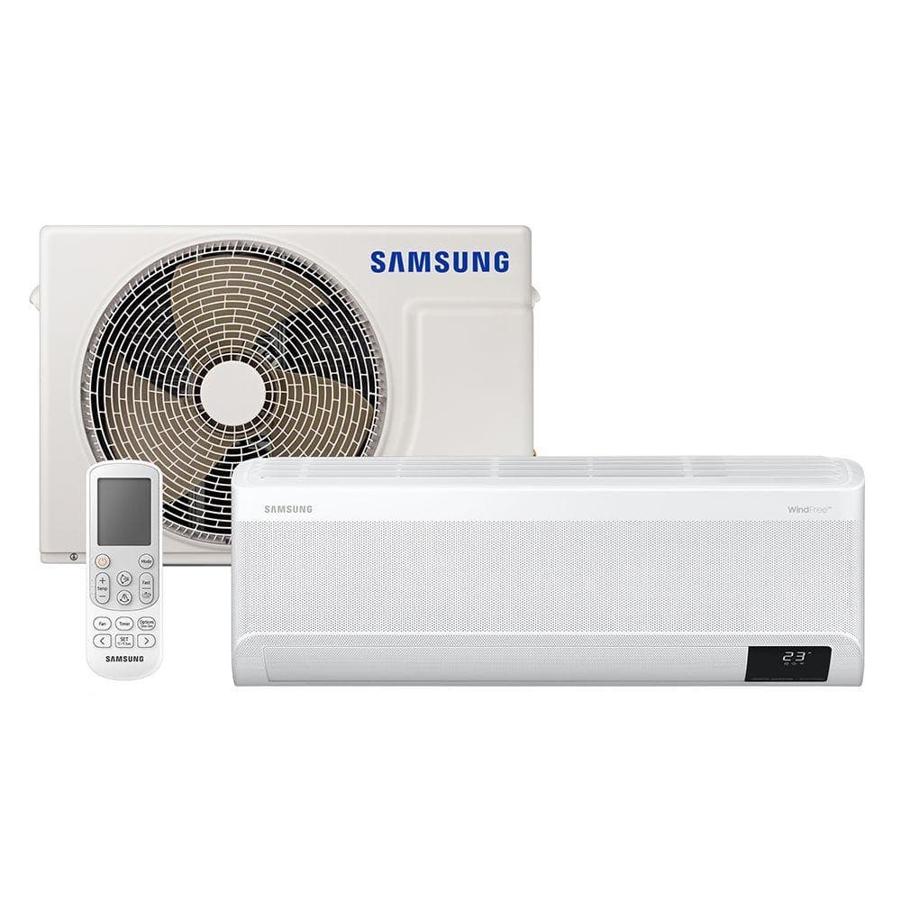 Ar-condicionado split inverter Samsung WindFree Connect 18000 BTUS quente e frio 220V AR18BSEAAWKXAZ