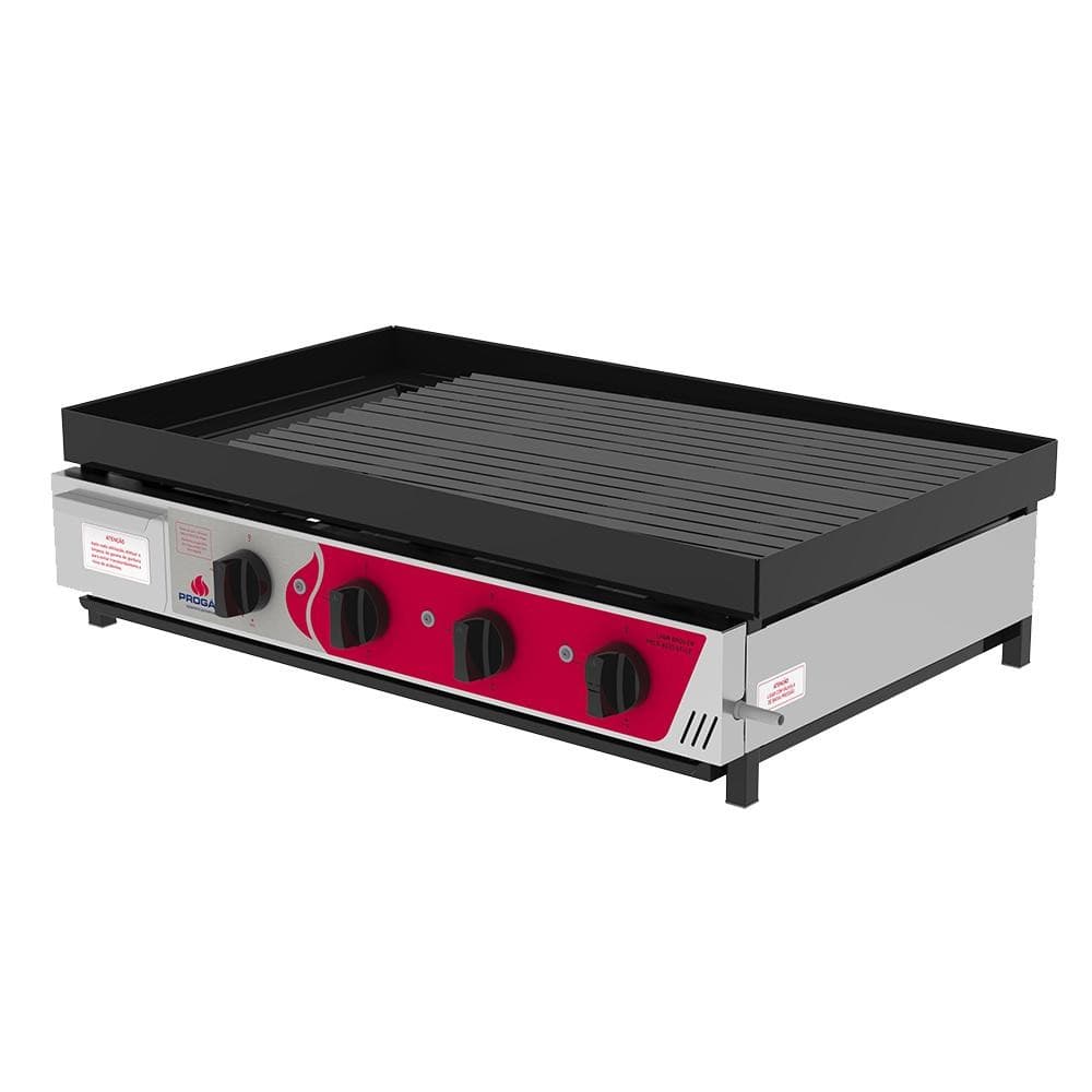 Char Broiler Chapa Grill Esmaltada 80cm Industrial Aço Inox a Gás Prcb-8000 - Progás P46101