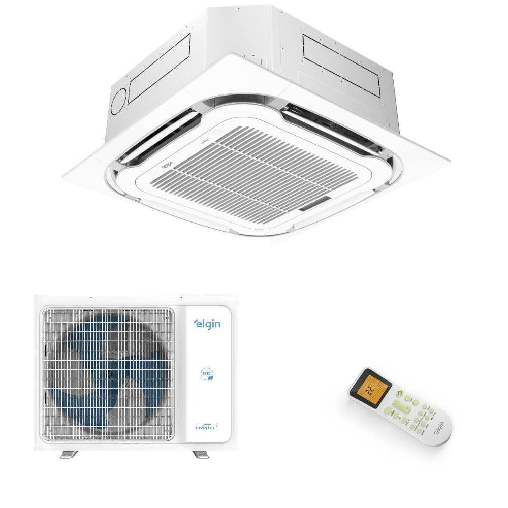 Ar-condicionado split cassete Elgin Plus Inverter 24000 BTUs Frio 220V branco