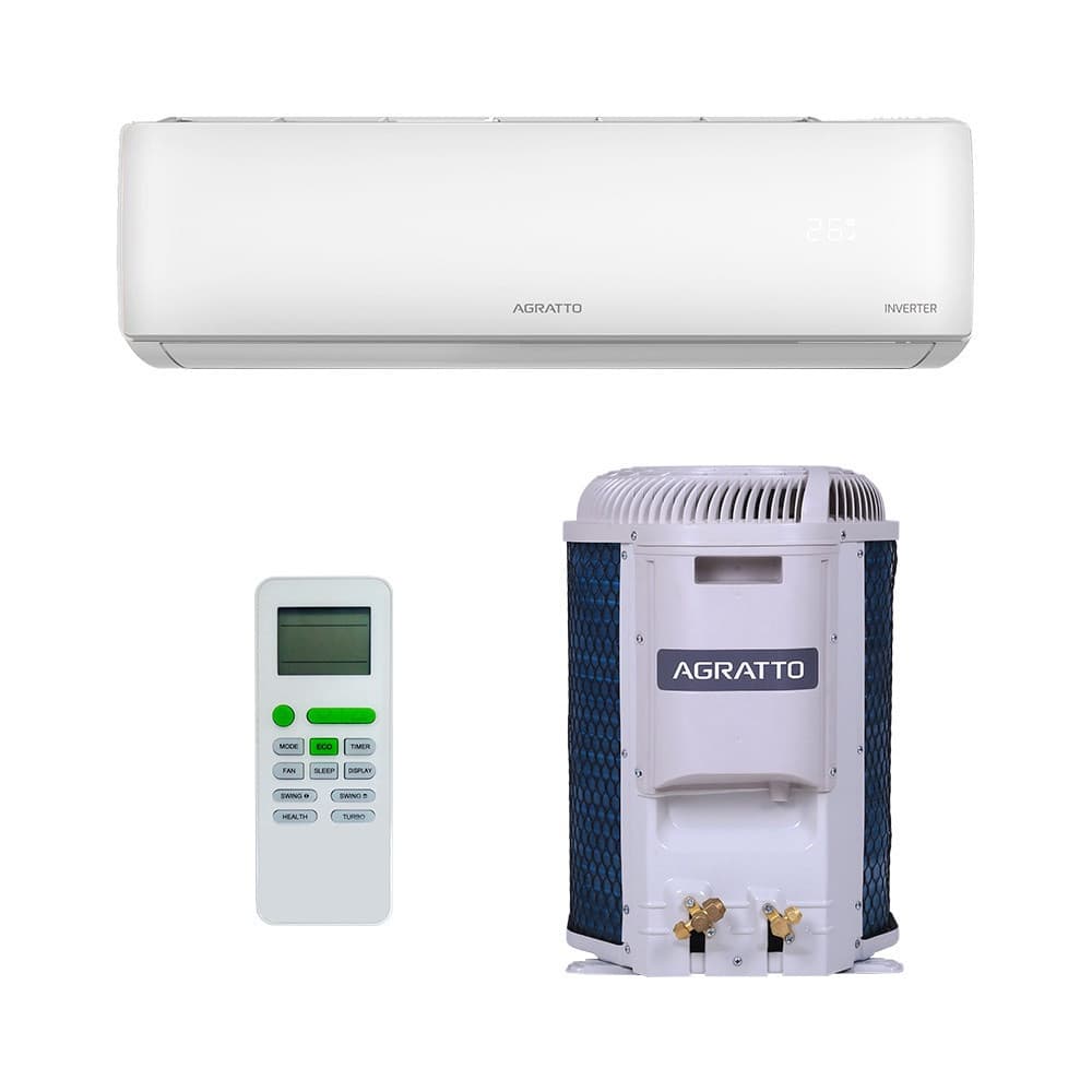 Ar Condicionado Split Inverter Agratto Hi Wall Liv Top 12000 BTUs Frio LCST12F02 com controle remoto