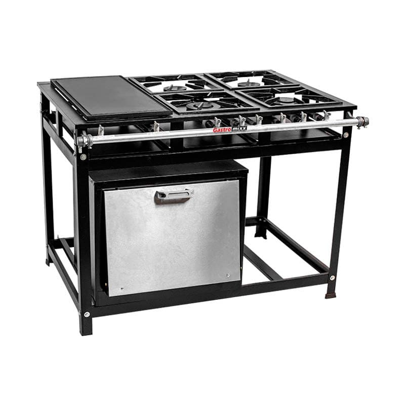 Fogão Industrial 4 Bocas com Chapa e Forno 55L Gastromixx - Imagem frontal