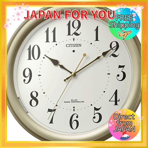 Relógio de parede Citizen branco com mostrador preto, rádio controlado, direto do Japão