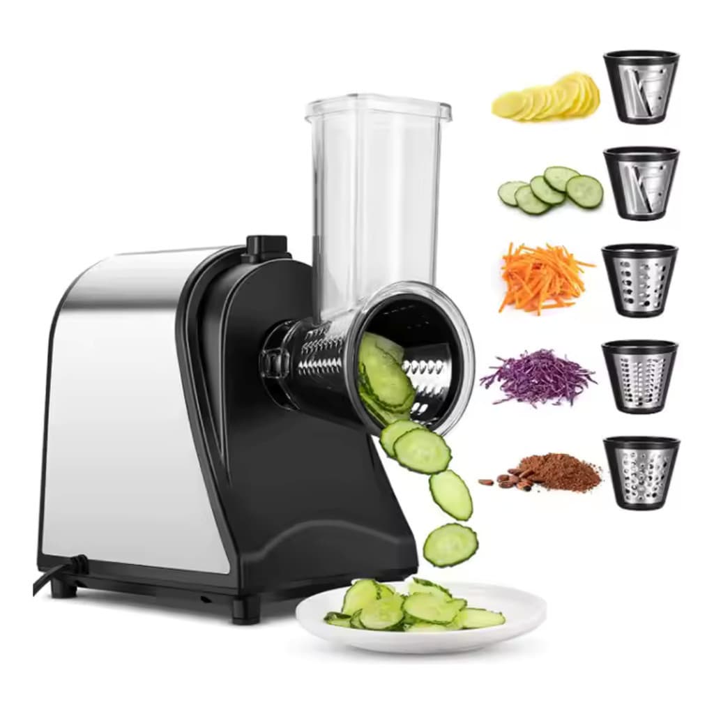 Cortador Elétrico Automático De Legumes e Vegetais Ralador 5 EM 1 Lâminas Voltagem 220V