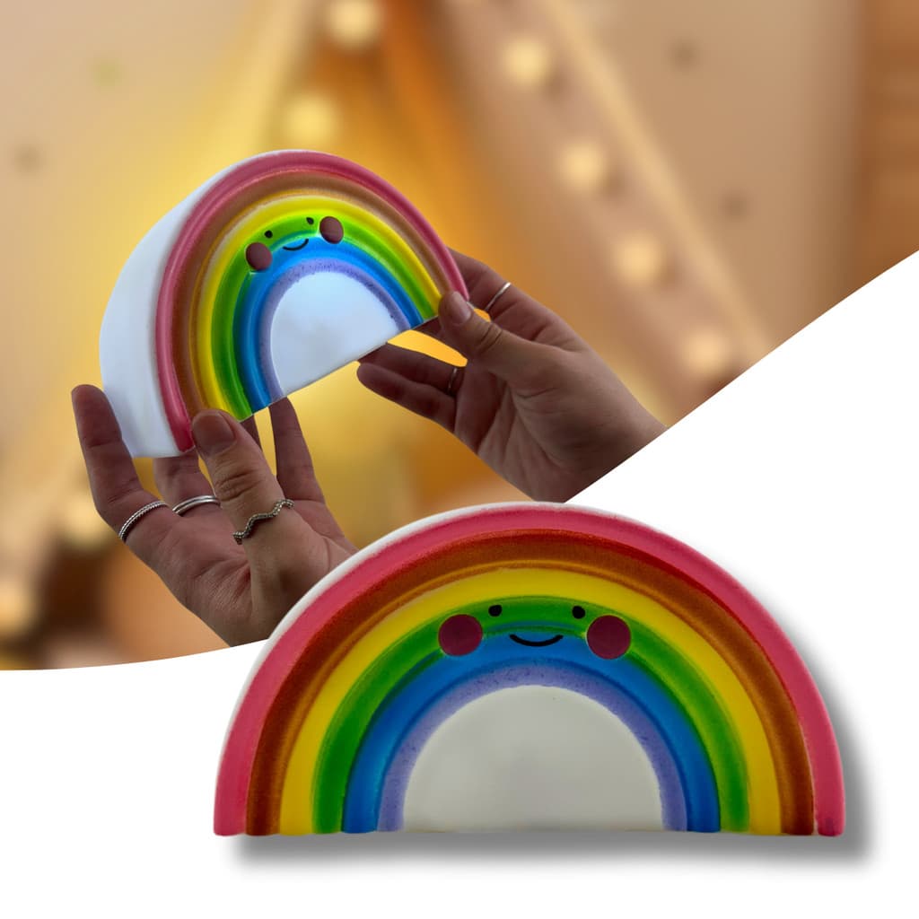 Luminária Infantil arco íris 3D abajur Noturno Mesa quarto decoração infantil azul céu bebê menina