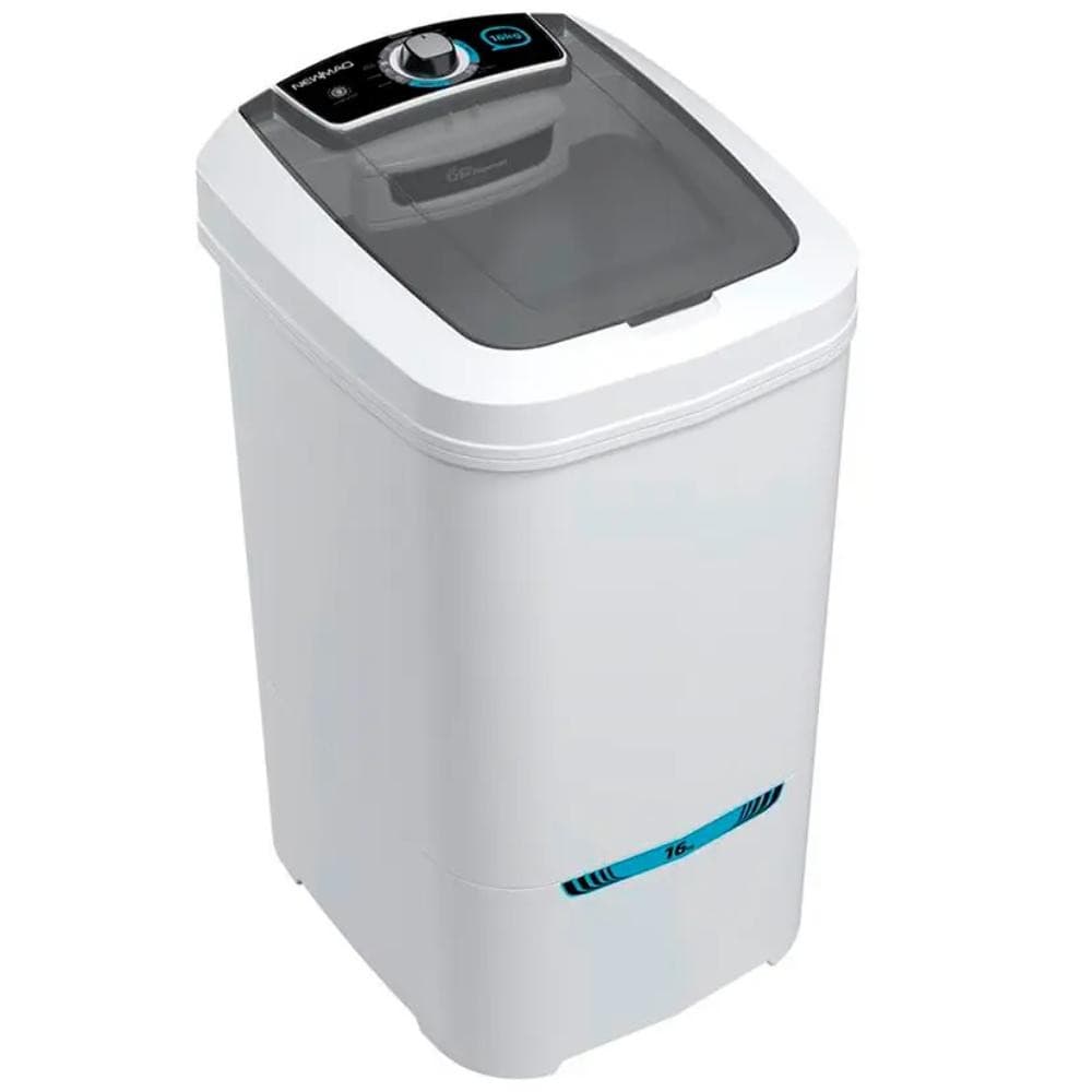 Tanquinho De Lavar Roupa 16kg Newmaq Semiautomático com 9 Programas de Lavagem Branco 220V