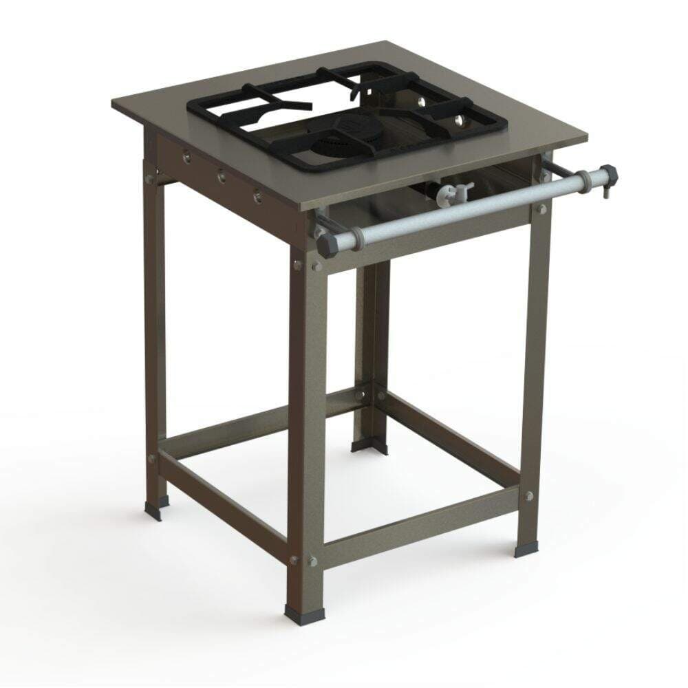 Fogão Industrial Inox 30x30 P7 1 Boca Baixa Pressão QS JS Martins