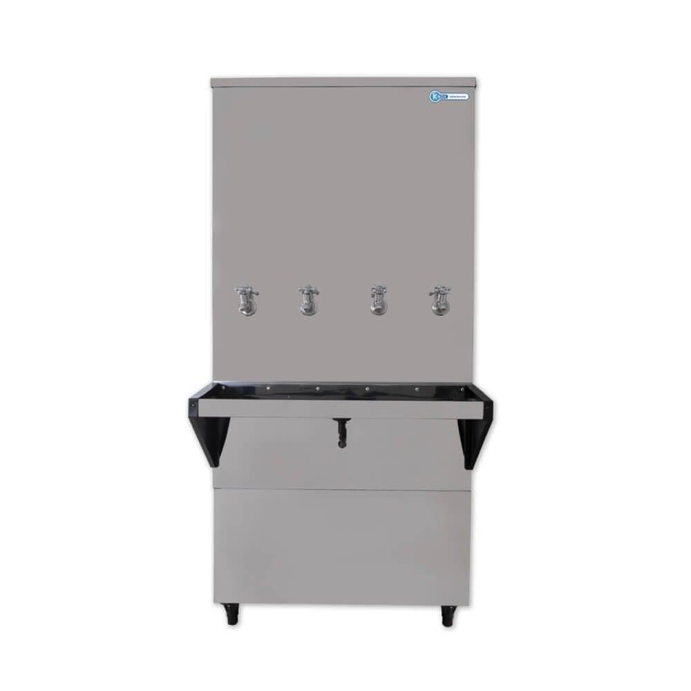 Bebedouro Industrial de Coluna Knox 200 Litros com 4 Torneiras Geladas em Inox