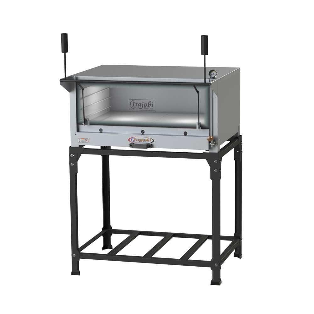 Forno industrial refratário a gás Itajobi 80x62 cm para pizza com suporte metálico preto