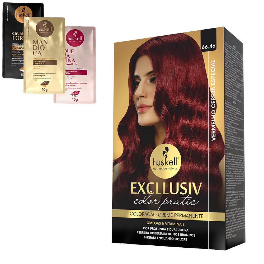 Coloração Excllusiv Color Pratic Vermelho Cereja Especial 66.46 Haskell
