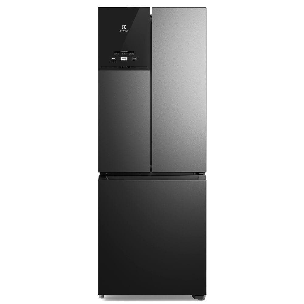 Refrigerador Electrolux de porta francesa preto e aço inoxidável