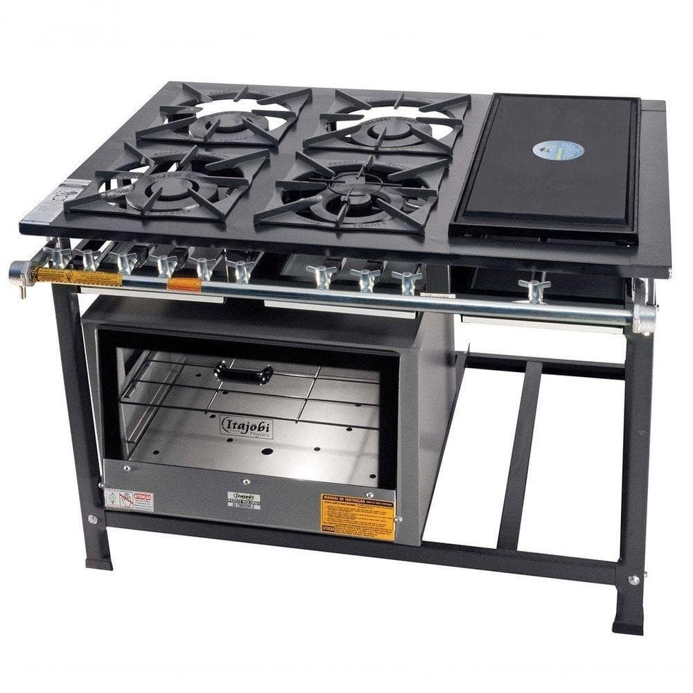 Fogão Industrial Tradicional 40x40 com 4 Bocas e Forno Itajobi - Imagem Principal