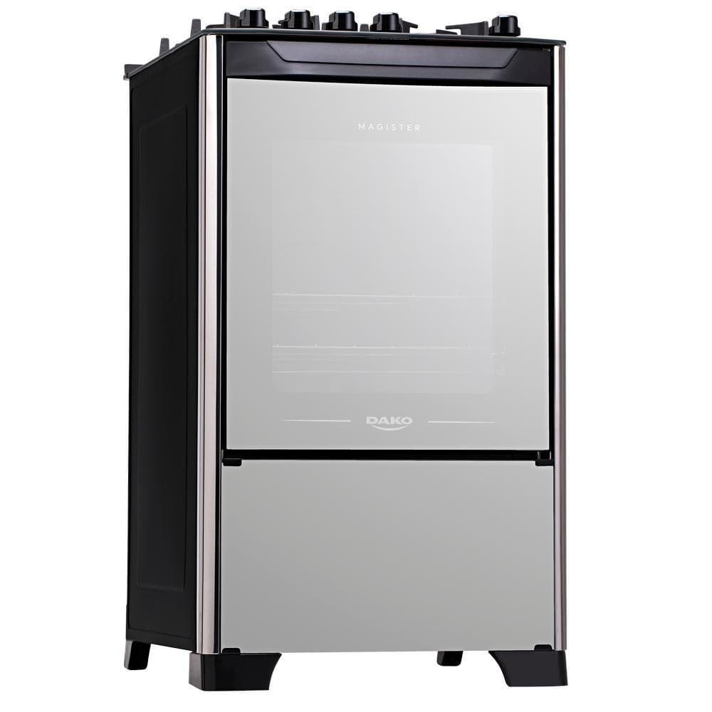 Fogão 4 Bocas Dako Magister Style com Mesa de Vidro Bivolt em Aço Inox