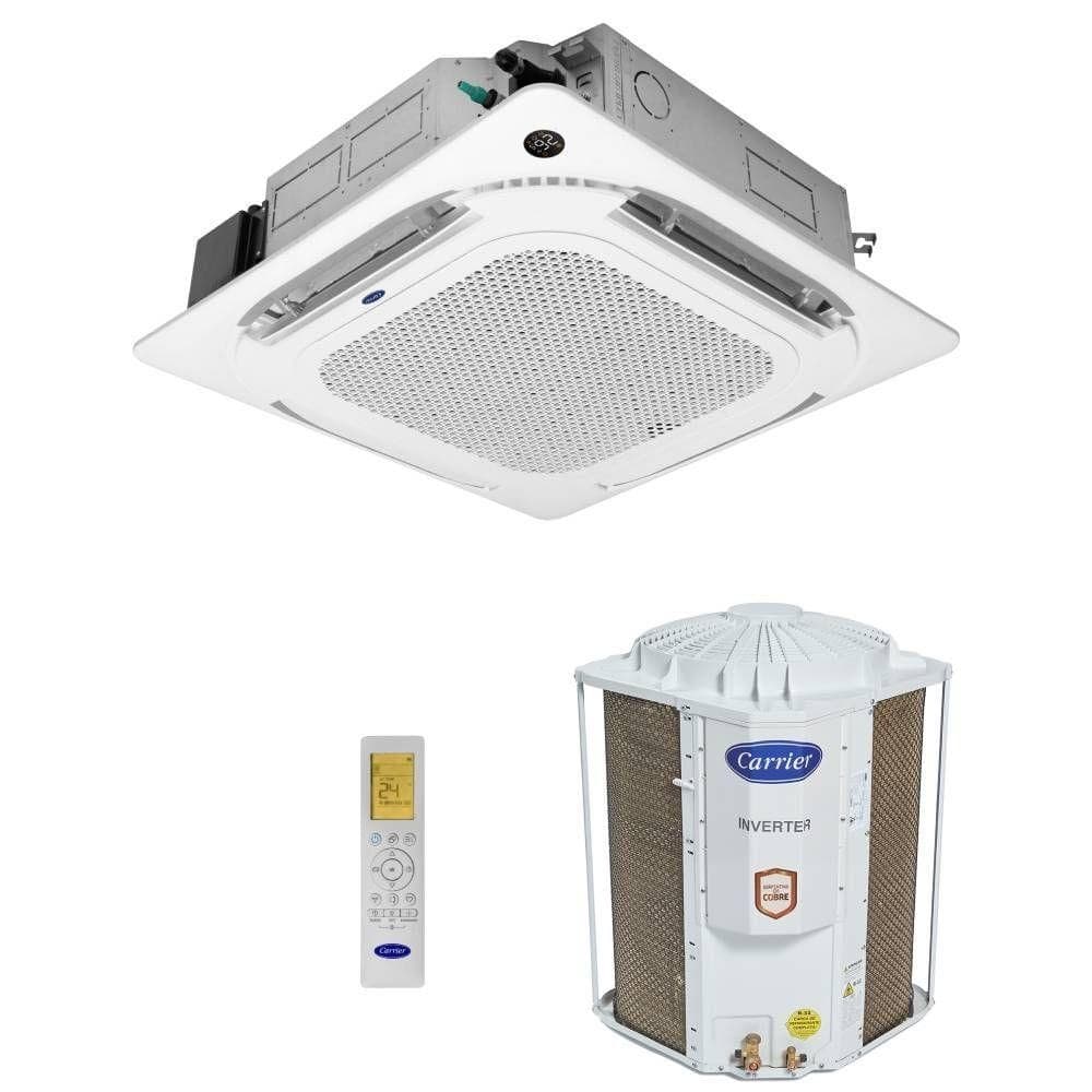 Ar Condicionado Split Cassete Carrier 4 Vias 28000 BTUS Frio Inverter 220V com Controle Remoto