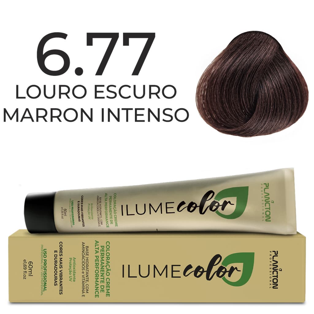 ILUME COLOR PLANCTON COLORAÇÃO - 6.77 LOURO ESCURO MARROM INTENSO - 60ml