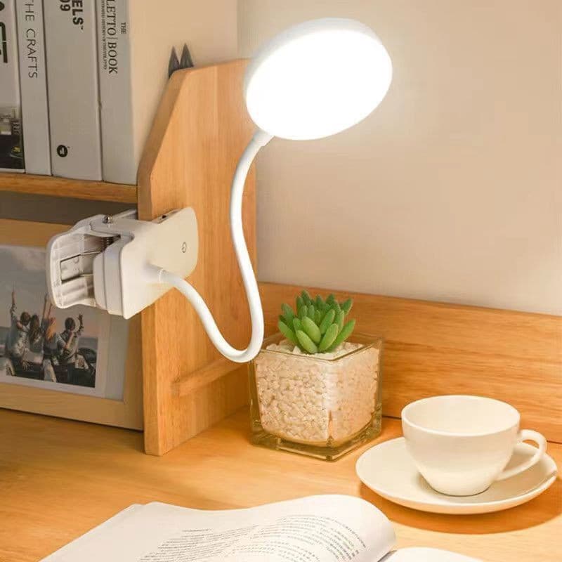 Luminária Abajur de Mesa LED  Touch Haste Flexível Lâmpada De Estudo Sem Fio Com Clip