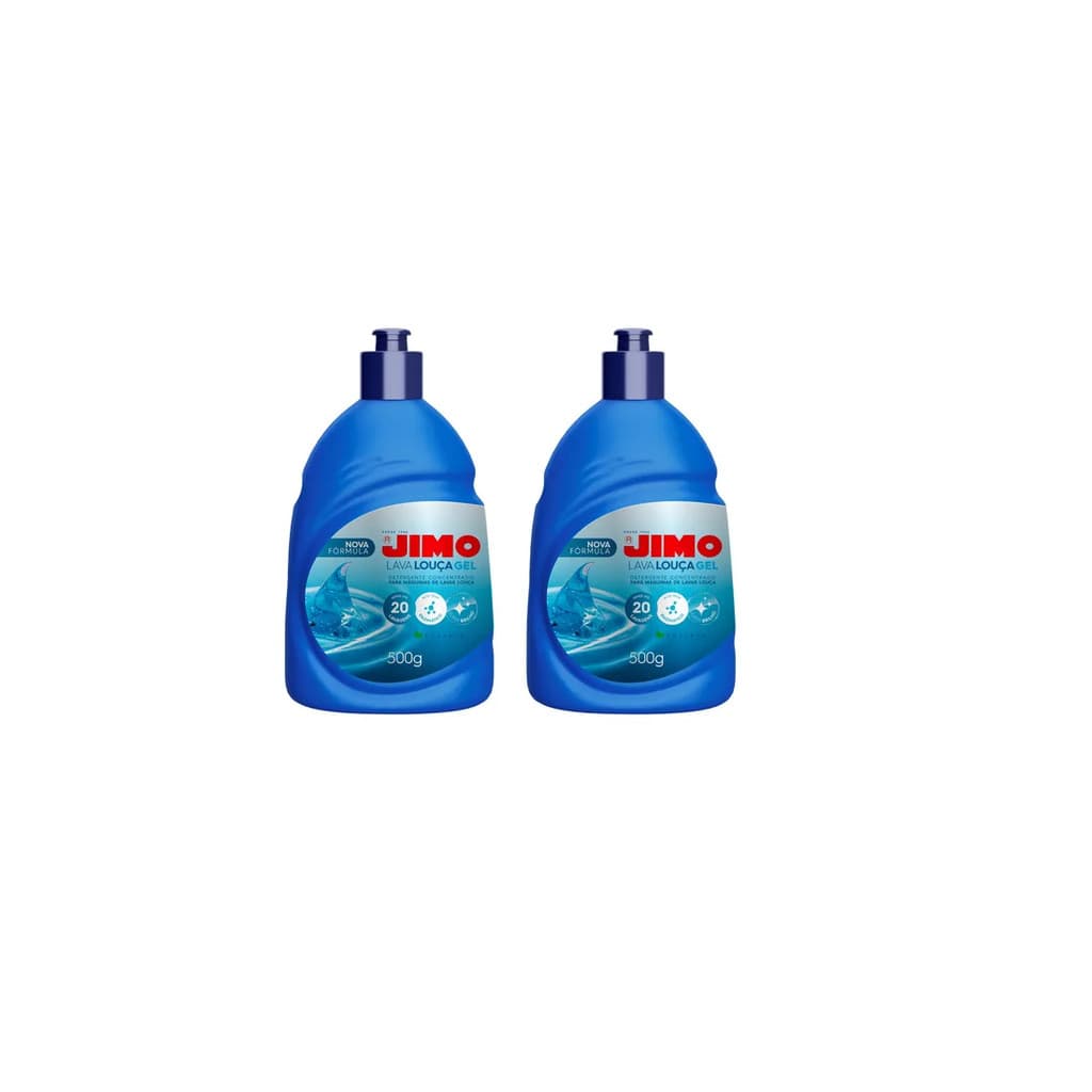 Jimo Lava Louça Gel Detergente Cocentrado Para Máquina de Lavar Louça - Kit 2 Embalagens de 500g