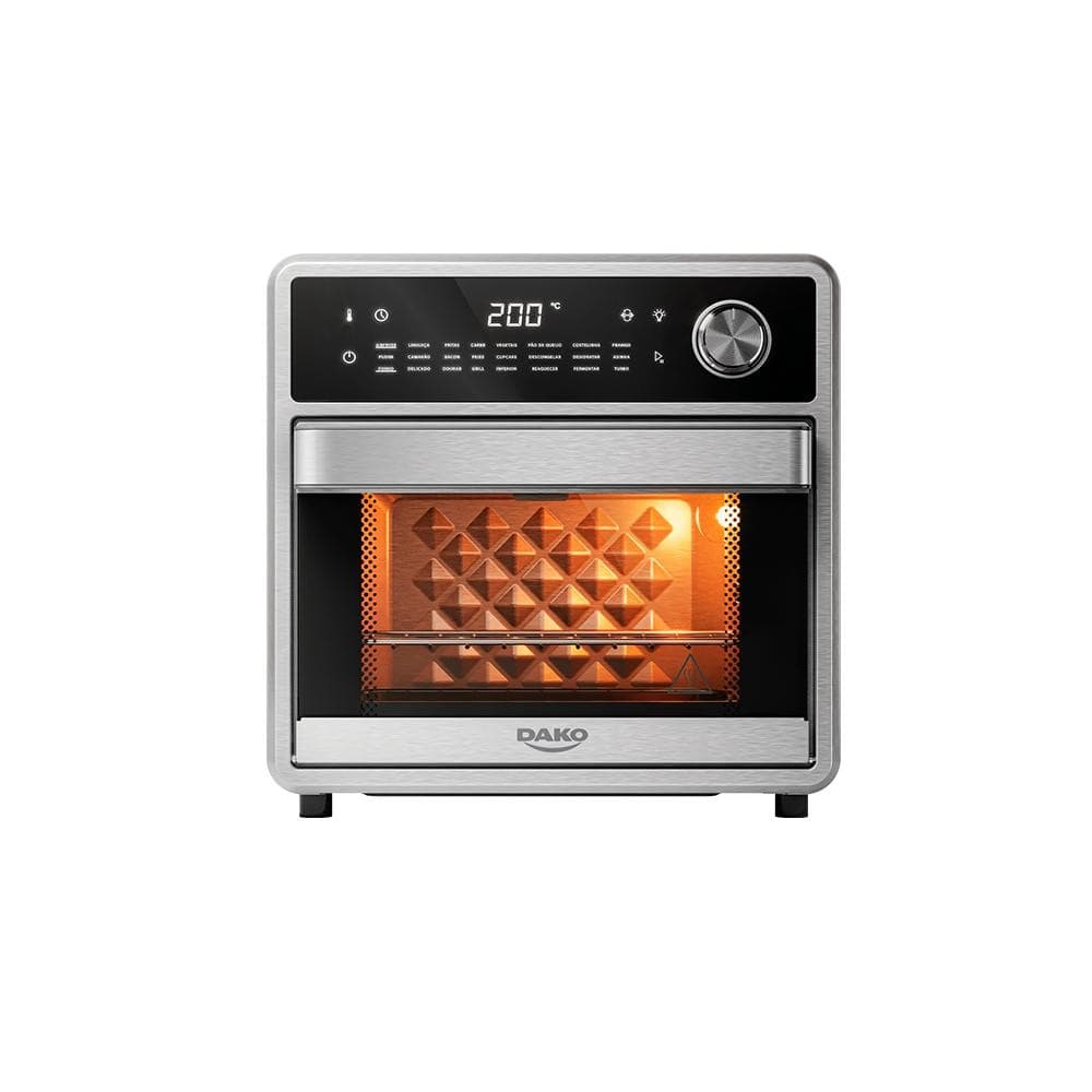Forno Fryer Dako Inox 2 em 1 com Painel Digital 15 L 220V