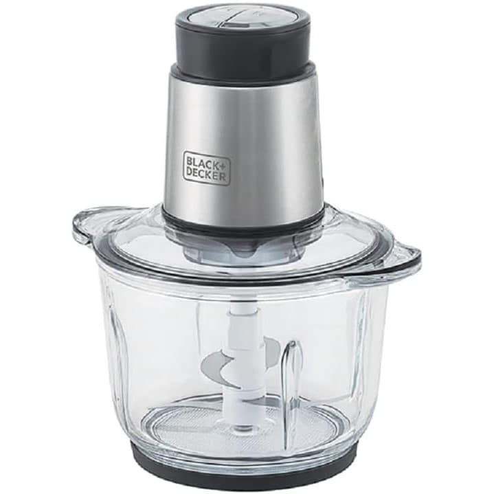 Mini Processador Black Decker MP300G 127V com bowl transparente e corpo em aço inoxidável