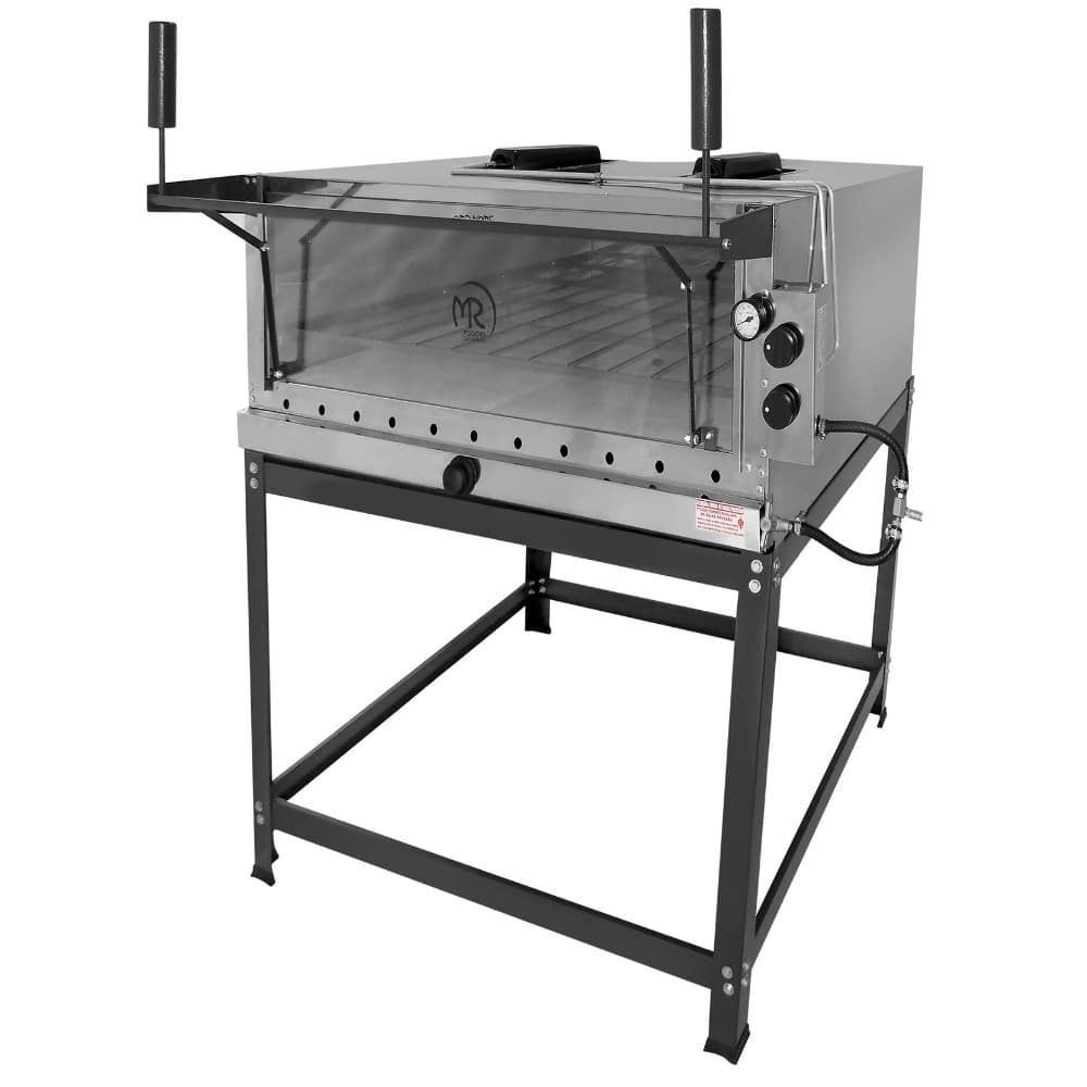 Forno de pizza industrial a gás com infravermelho 95x95cm inox MR Fogões