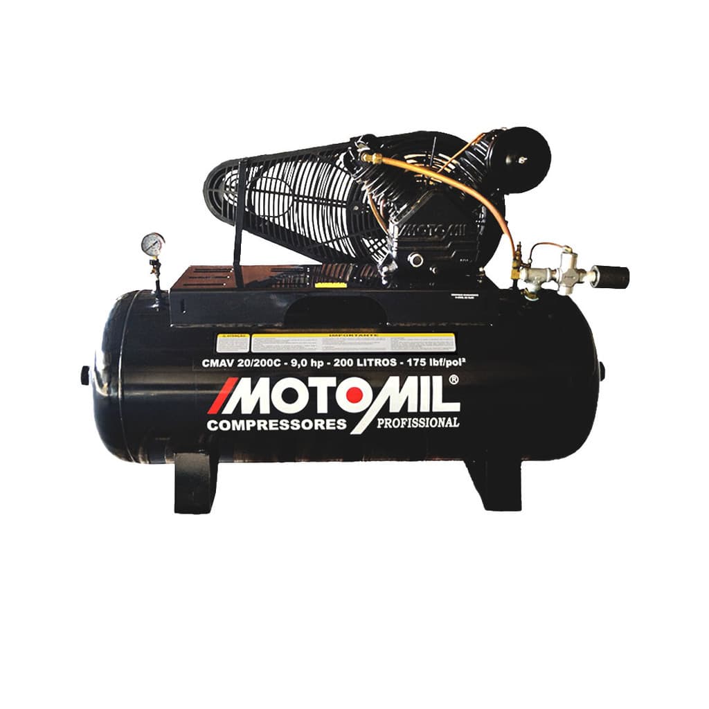 Compressor de Ar a Gasolina 9hp 200 Litros Motomil