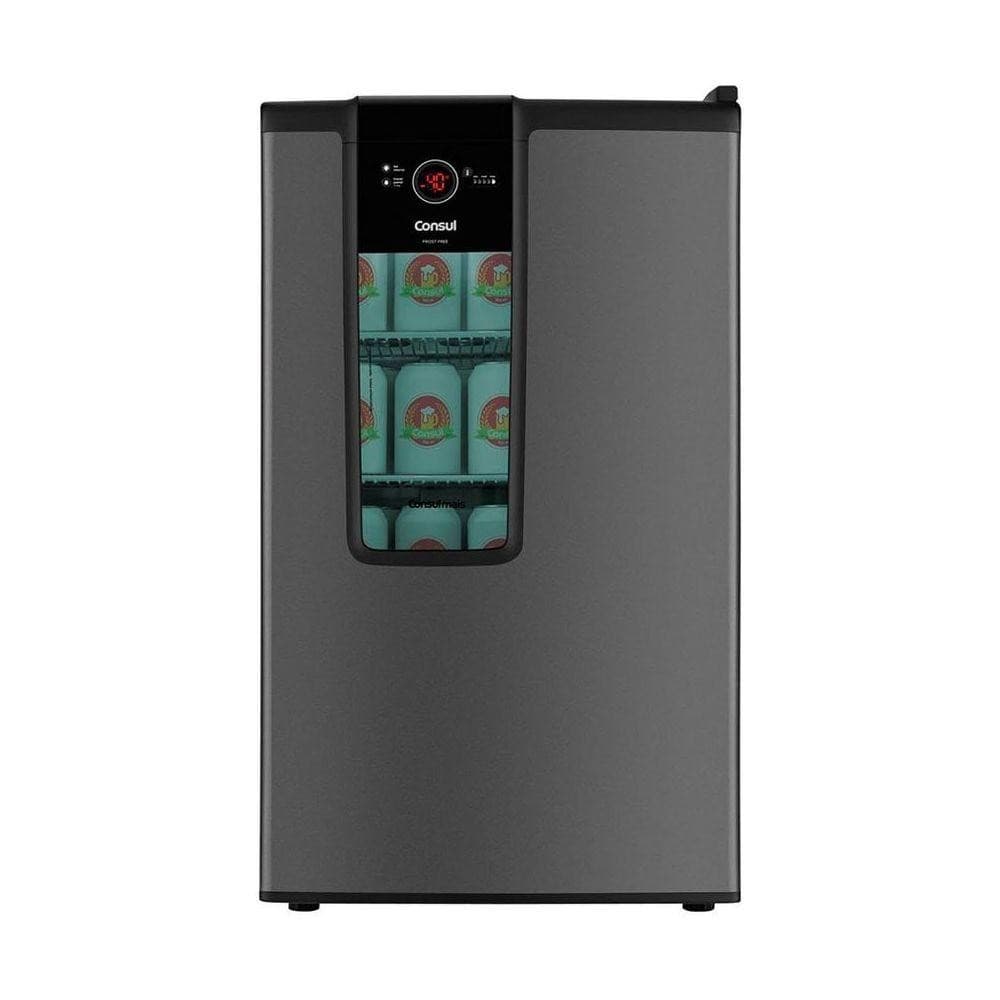 Cervejeira Consul Mais 1 Porta 82L 5 Níveis De Temperatura Para 75 Latas Czd12 Titanium 110v