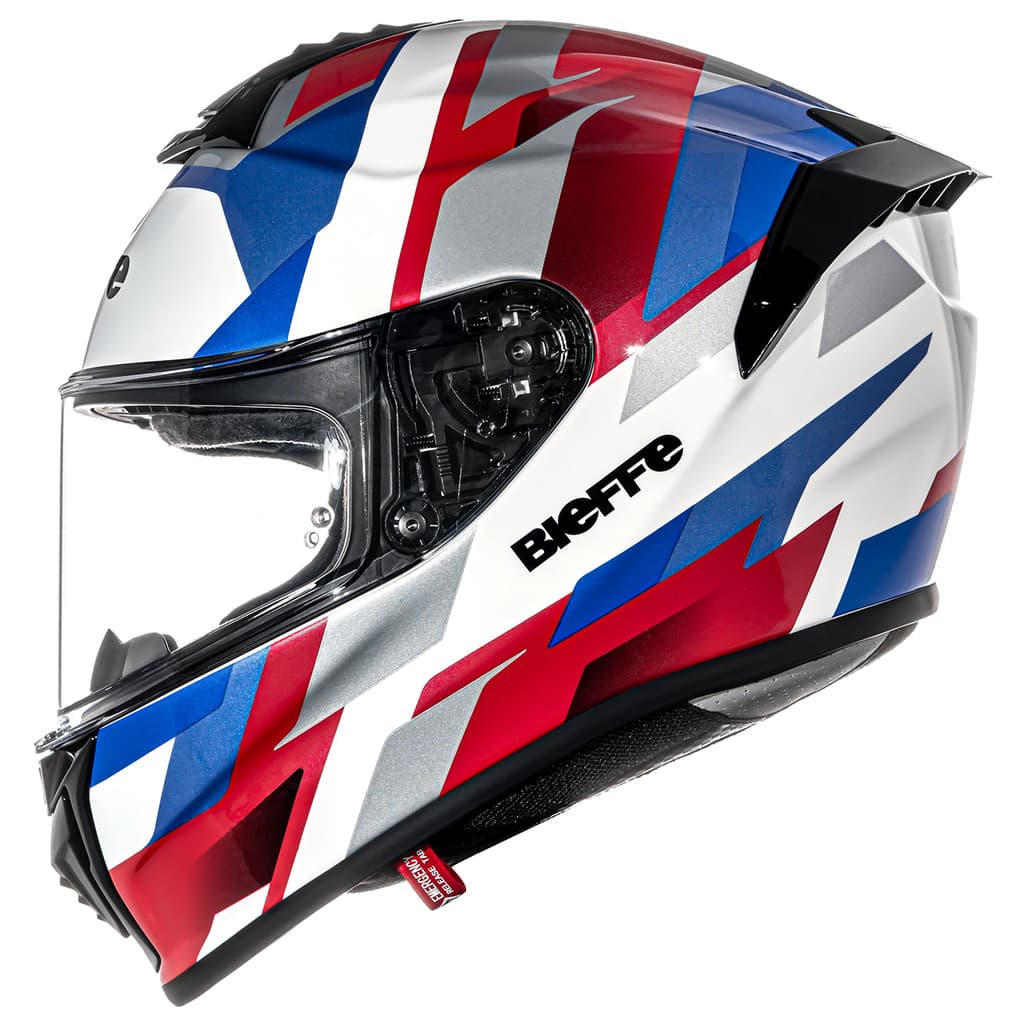 Capacete Masculino Bieffe B-Reaper Branco Azul Bicomposto