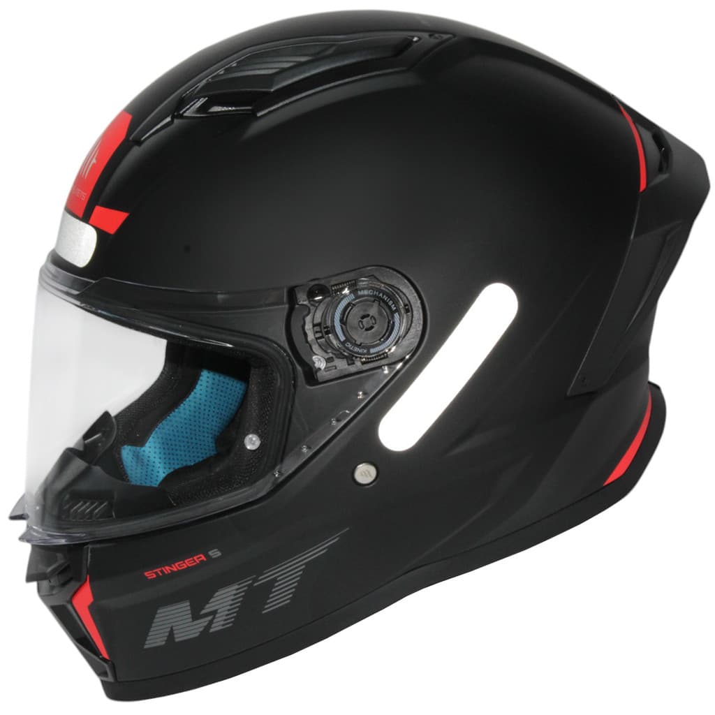 Capacete MT Helmets Stinger 2 Black Solid A1 Black Mate fechado reforçado preto