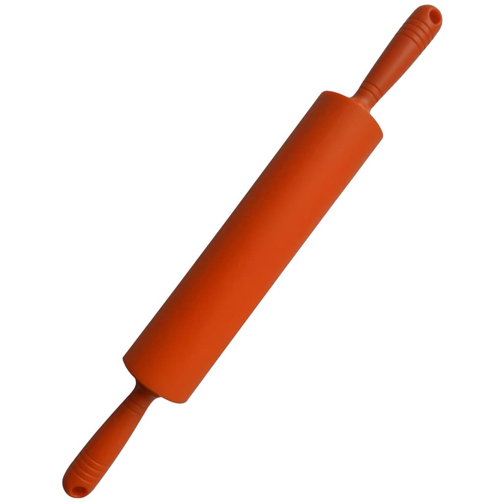 Rolo Abridor de Massa Pizza 31 cm Em Silicone Antiaderente Terracota