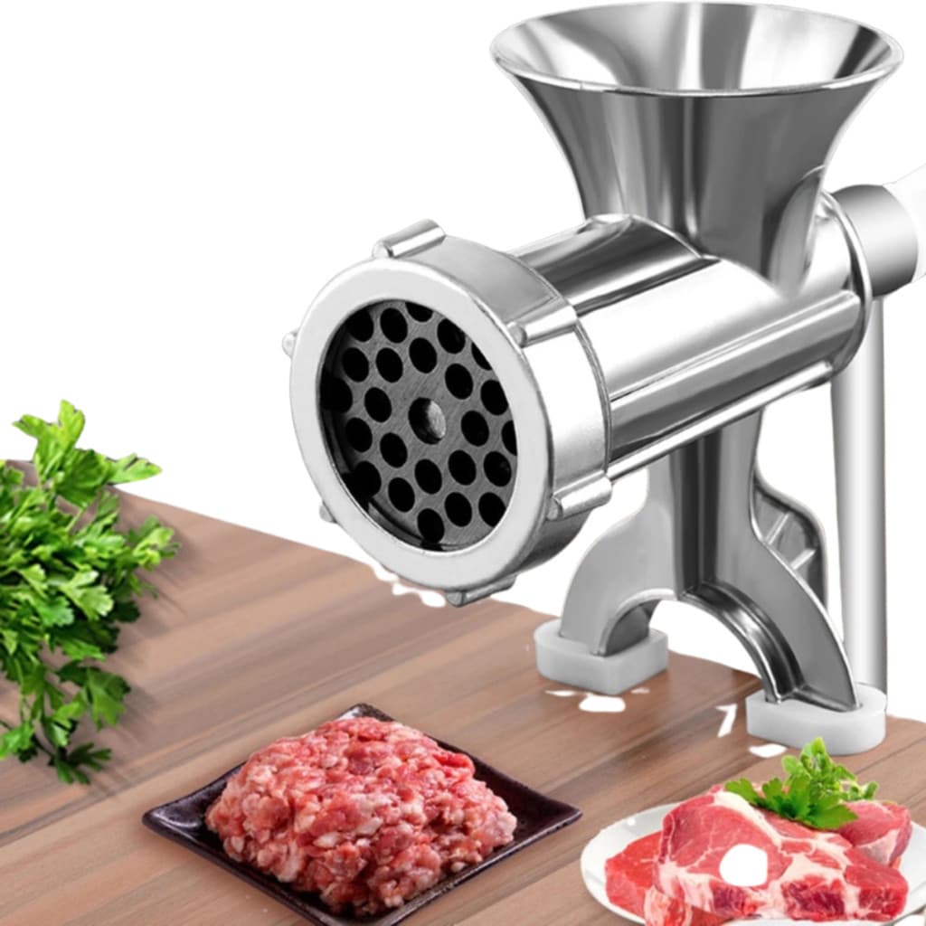 Maquina para Moer Carne Funil Linguiça  Manual Portátil Moer Tempero Profissional a Manivela Aço Inox